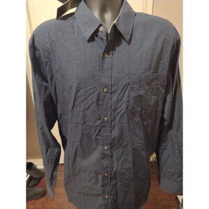 NWT New Men's Lee Easy Care Soft Handfeel Long Sleeve Button Shirt XL Blue